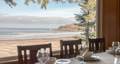 Oceanfront home in Newport with sweeping views, and easy beach access