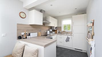 Kühlschrank, Mikrowelle, Herdplatte, Geschirrspüler