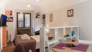 Loft | Premium bedding, down comforters, laptop workspace, iron/ironing board