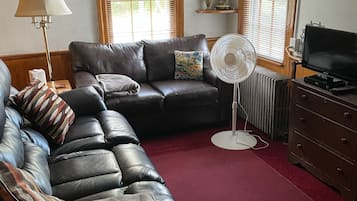 Una televisión, una chimenea, un futbolín