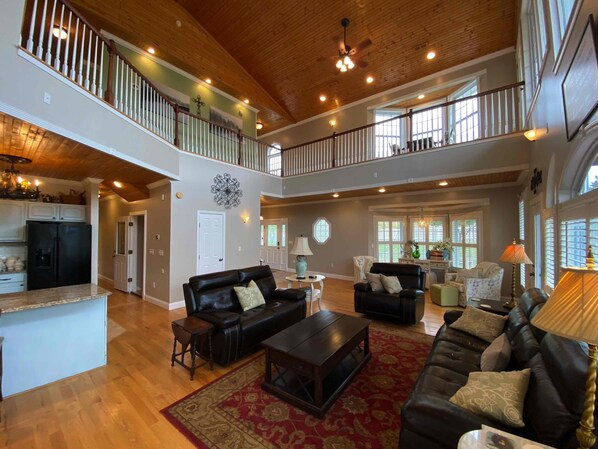 Smart TV, fireplace, video games, DVD player