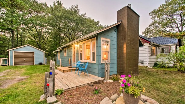 Unclassified image, 1 of 28, button - East Tawas Cabin with Deck, Backyard & Fire Pit! (East Tawas)