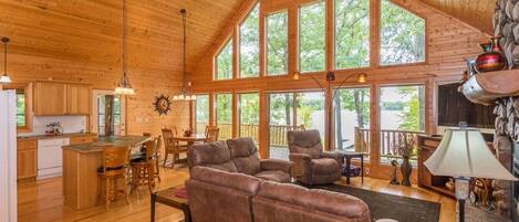 Smart TV, fireplace, video games, DVD player