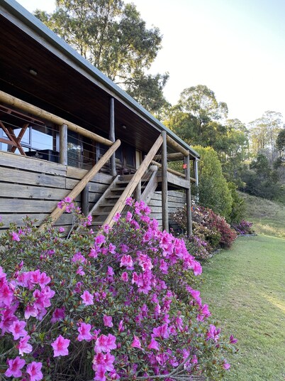 Bush Farm overlooking quiet valley 