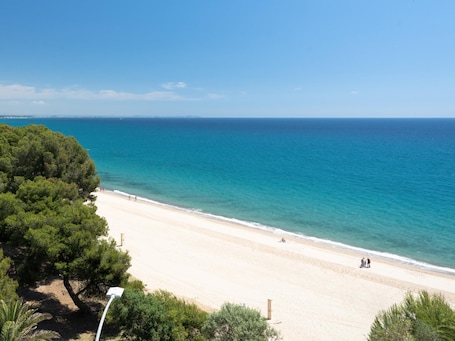 On the beach. Spectacular views of the Mediterranean Sea