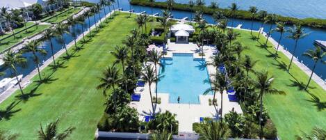 Outdoor pool, a heated pool