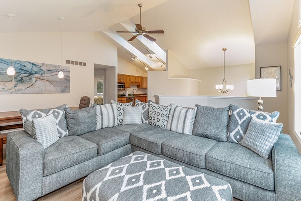 Smart TV, fireplace, video games, DVD player