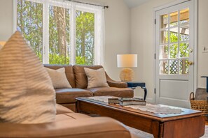 Smart TV, books, music library, stereo