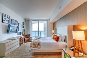 1 bedroom, desk, iron/ironing board, travel cot