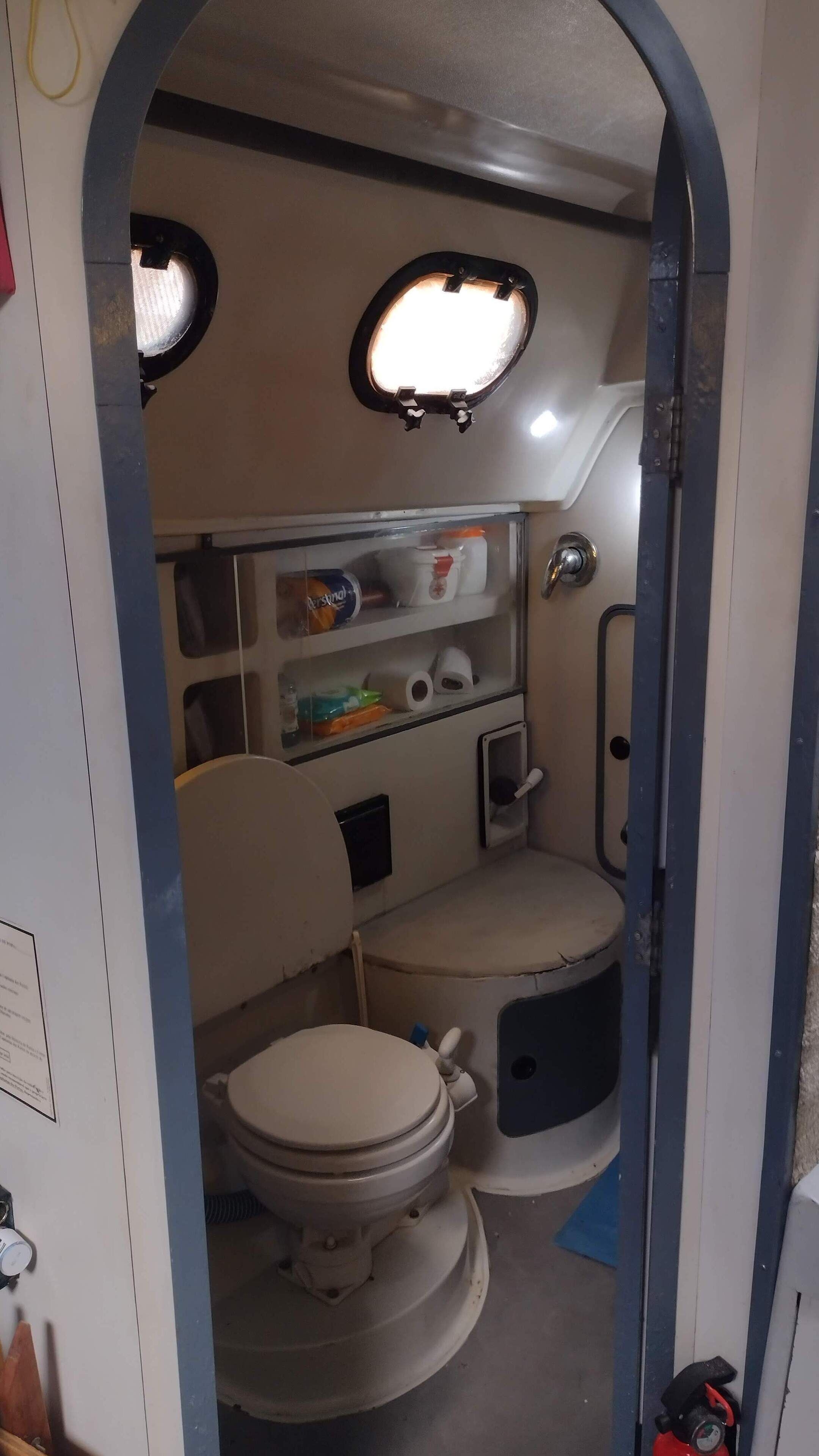 Shower, soap, toilet paper