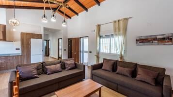 Een televisie en een open haard