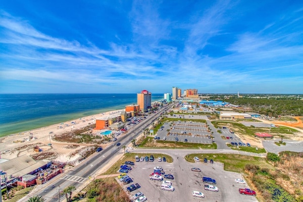 Picture yourself lounging on the private balcony and soaking up the sun! You cannot beat this stunning gulf view + view of the strip!