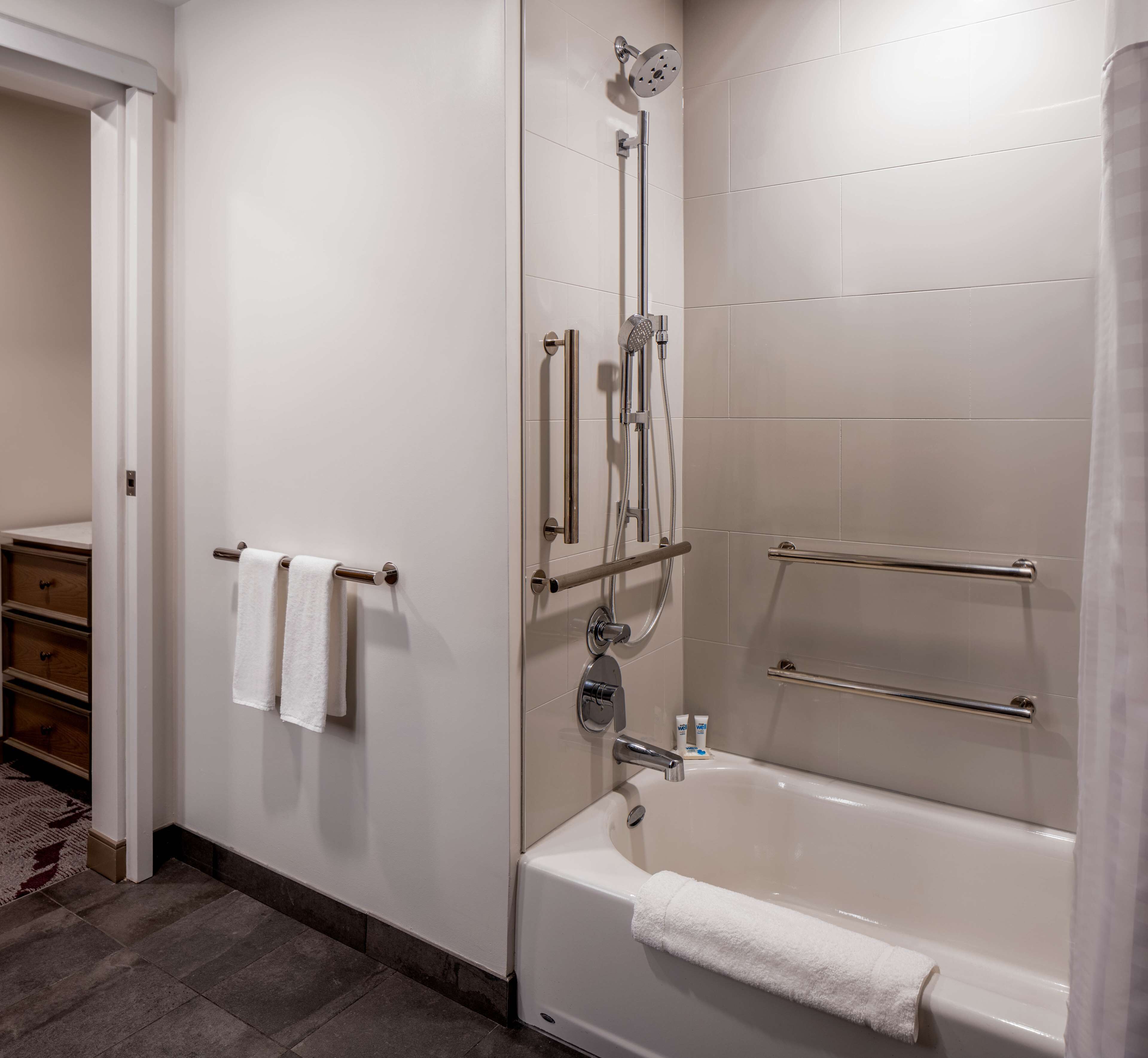 free toiletries, hair dryer, towels, soap