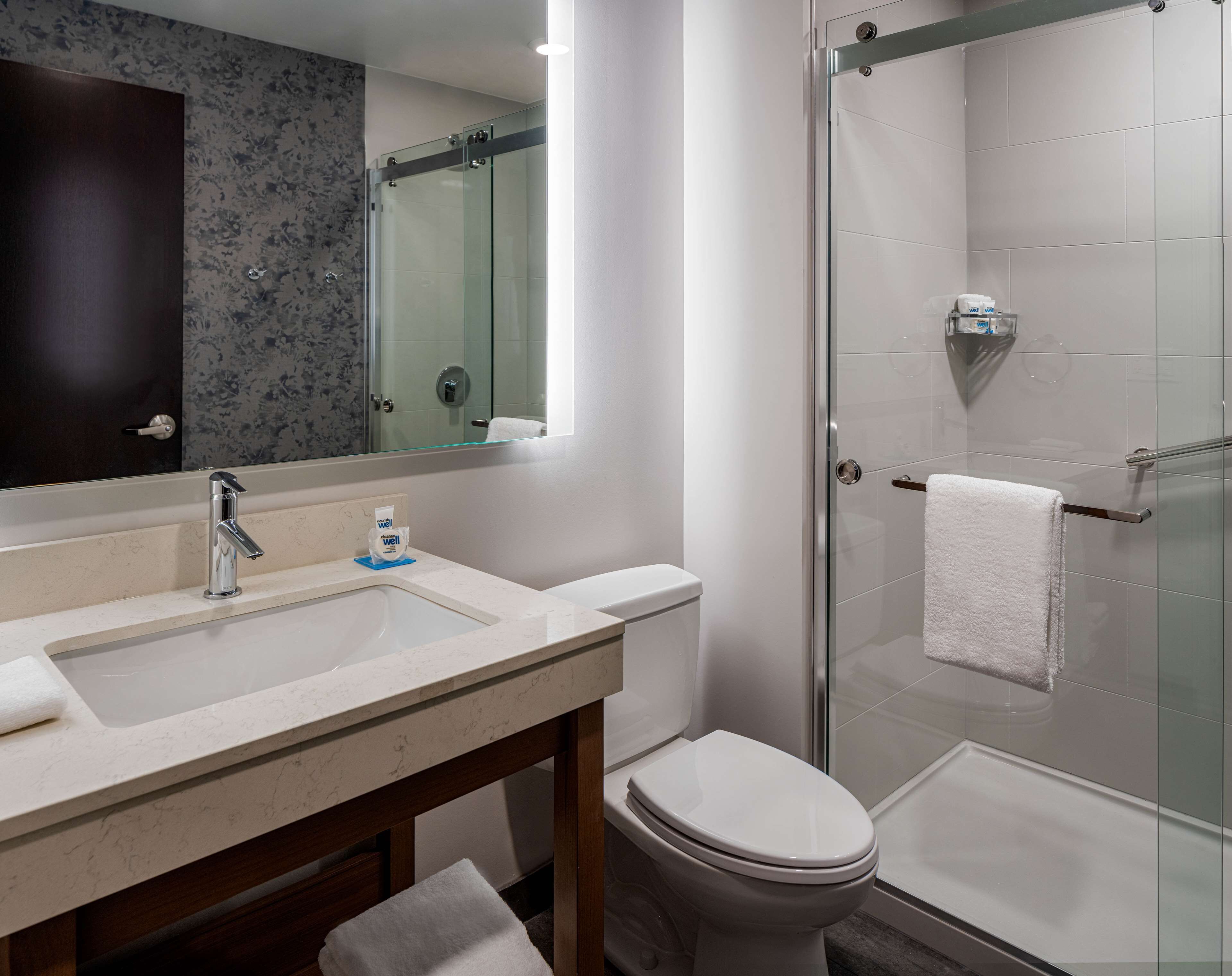 free toiletries, hair dryer, towels, soap