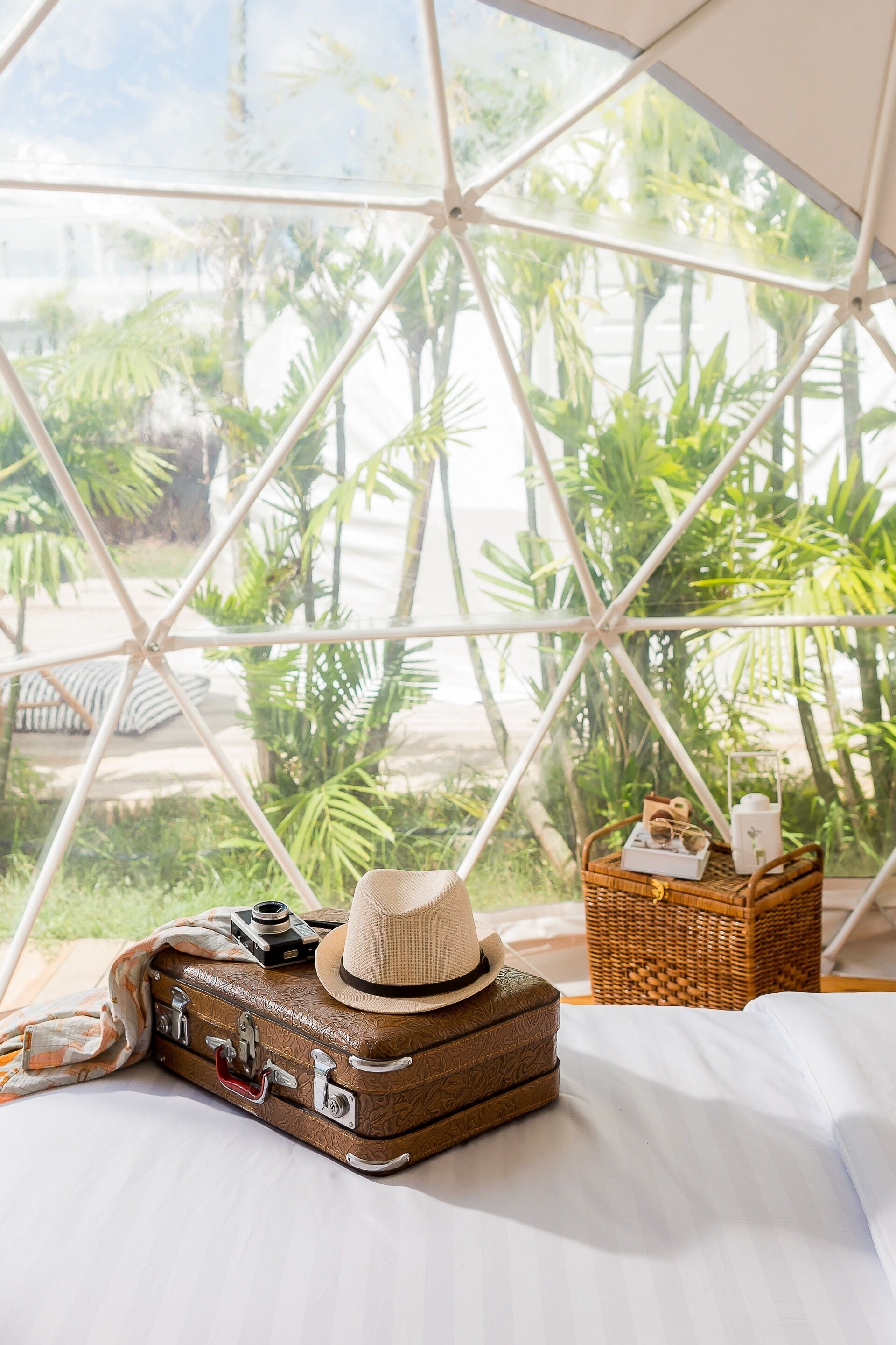 Glamping Dome | ตกแต่งพิเศษโดยเฉพาะ, ผ้าม่านกันแสง, Wi-Fi ฟรี, ผ้าปูที่นอน