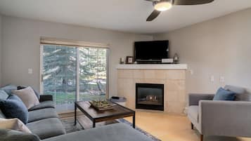 TV, fireplace, stereo