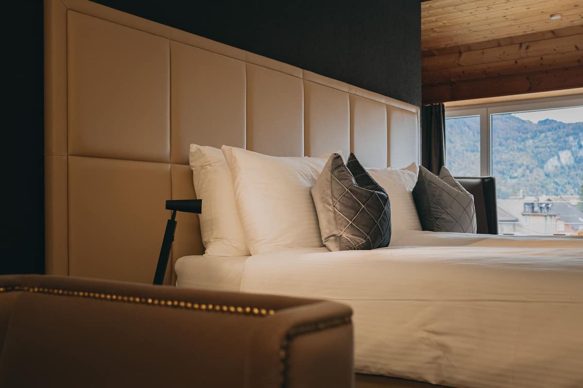 Hypo-allergenic bedding, in-room safe, desk, blackout curtains