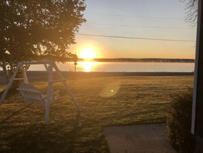 Sunrise out front over Autrain Lake