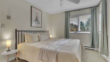 2 bedrooms, iron/ironing board, travel crib, WiFi