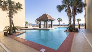 Outdoor pool, a heated pool - Spectacular Spacious 7th Floor Romar House with large deck to watch the waves. (Orange Beach)
