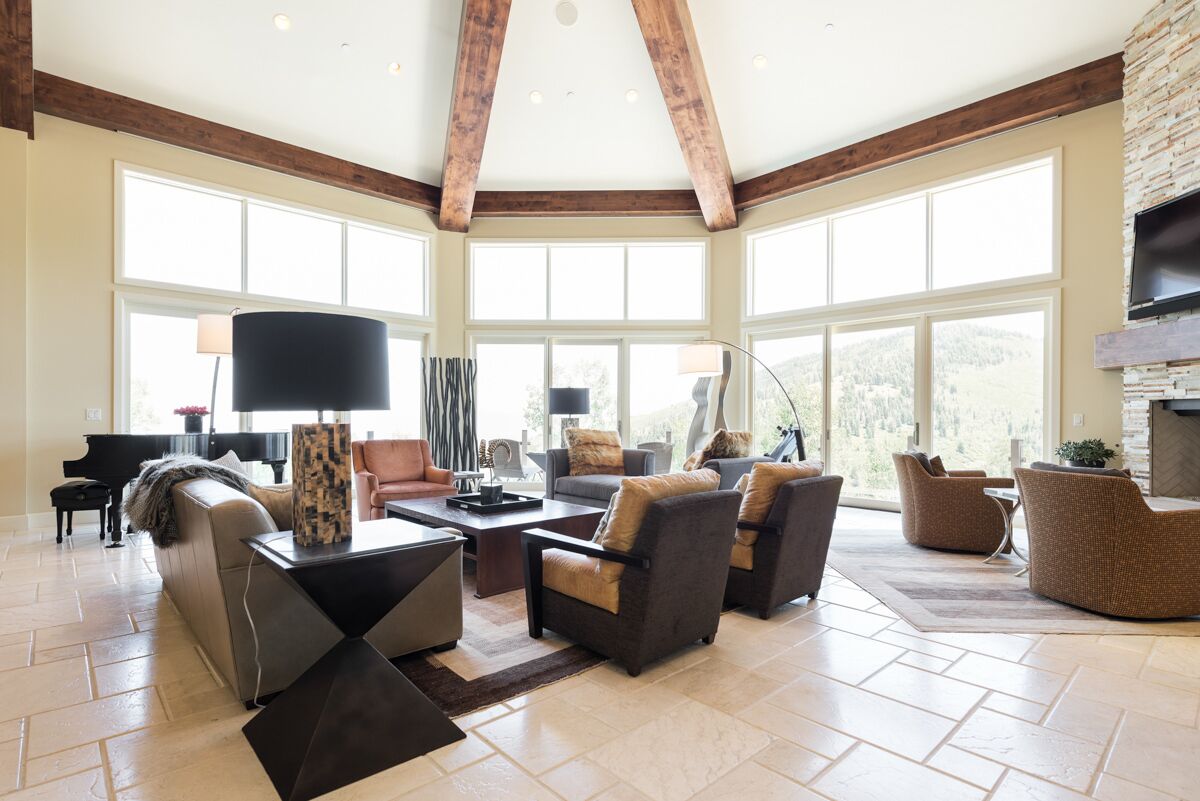 Sky Villa | Living room | Flat-screen TV, fireplace, ping pong