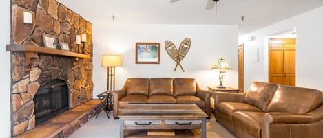 Fernseher, Kamin, DVD-Player