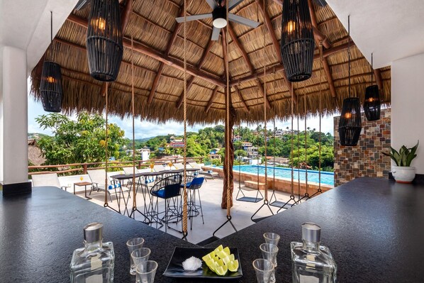 An infinity pool, a rooftop pool