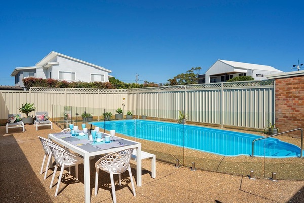 Take a splash in the private pool at the end of the day!