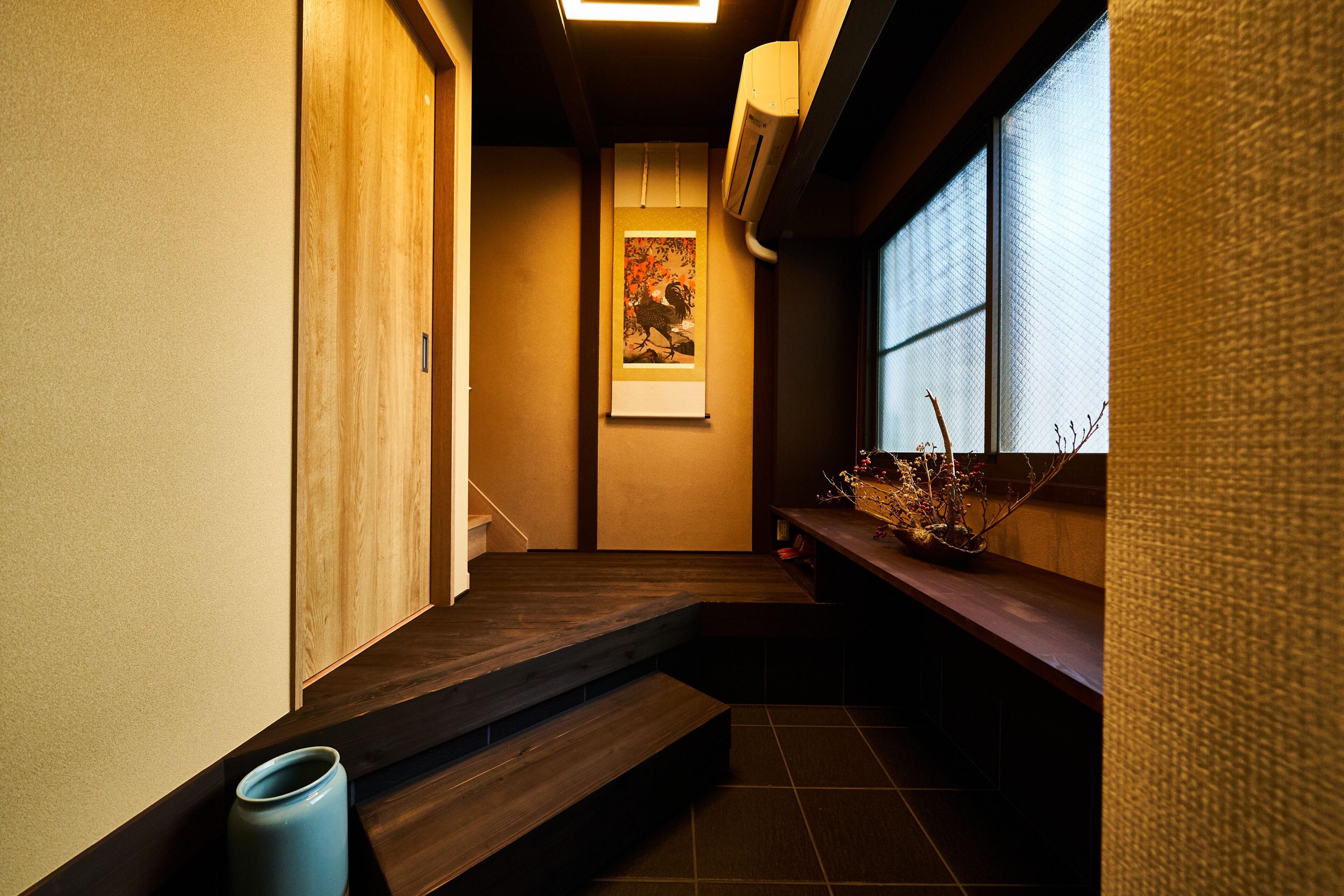 Individually decorated, desk, laptop workspace, blackout drapes