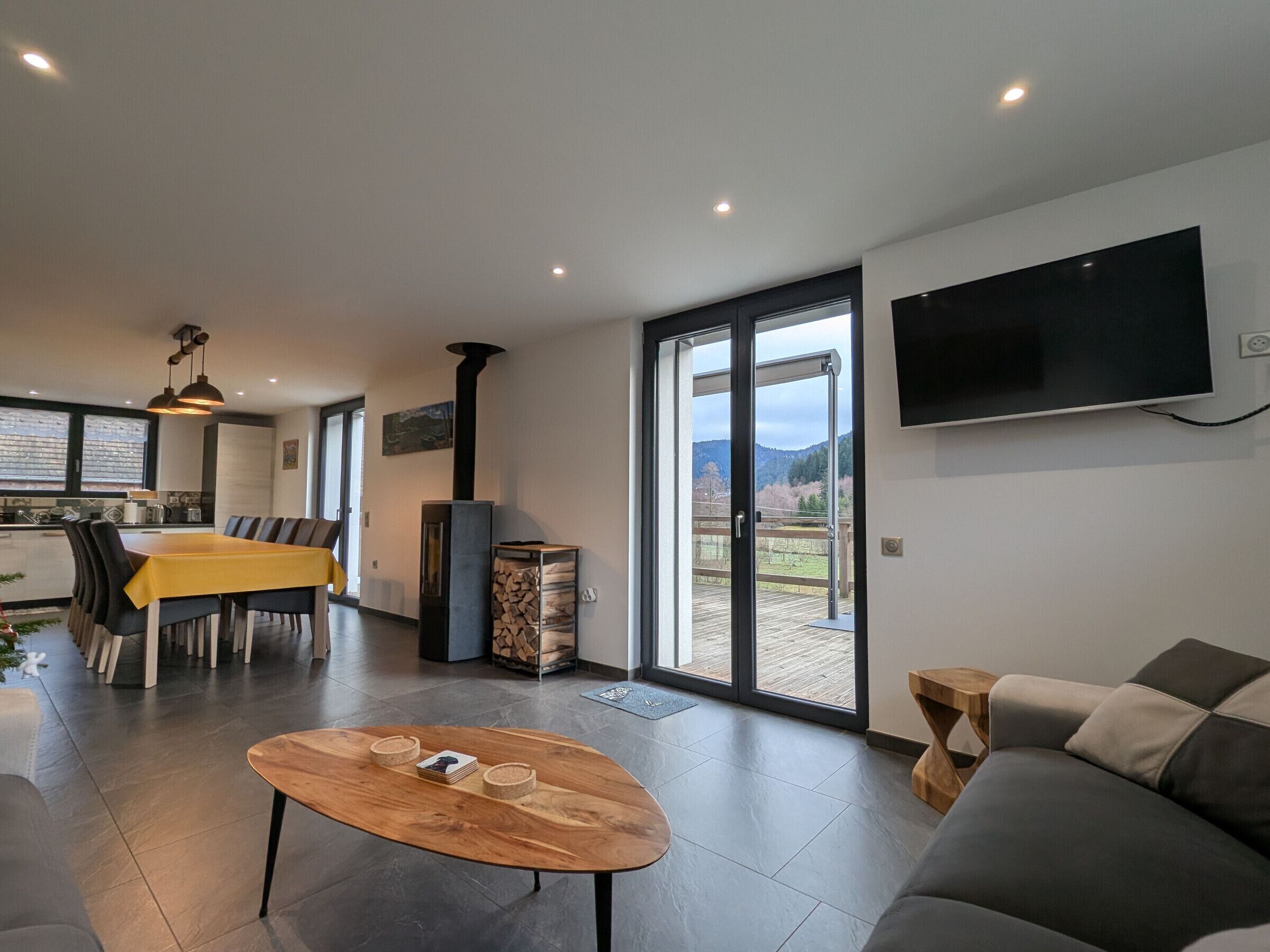 Téléviseur, lecteur de DVD, livres