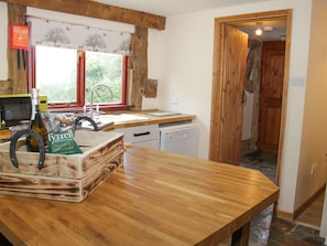 Cottage | Private kitchen | Fridge, dishwasher, electric kettle, toaster - Broughton Stables (Montgomery)