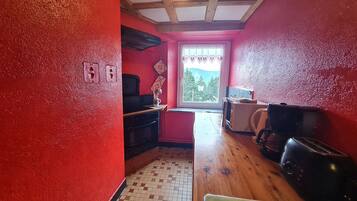 Fridge, microwave, dishwasher