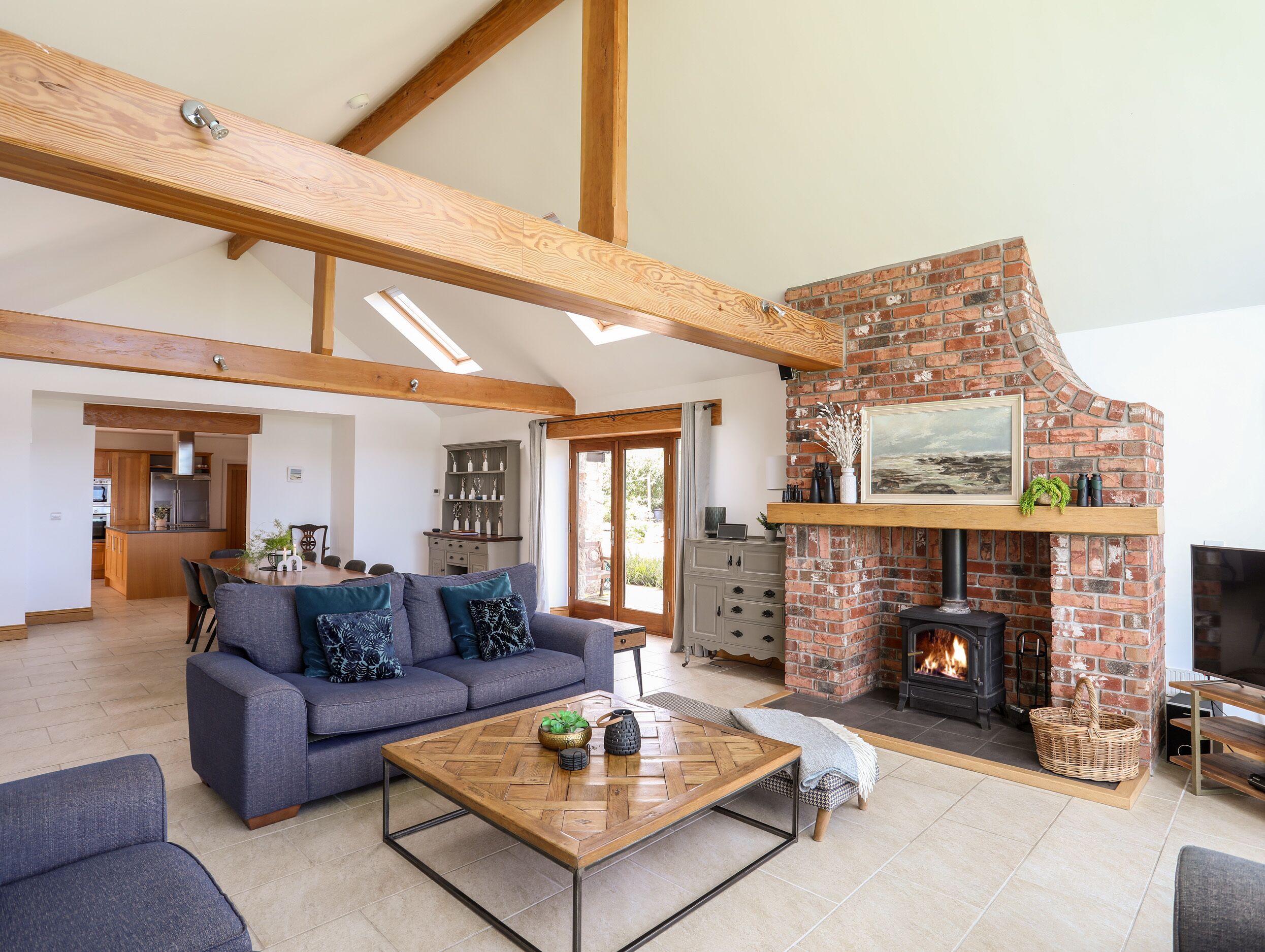 Cottage | Living room | Fireplace, video game console
