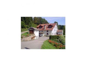 Stunning two-story residence with a charming entrance and beautifully maintained garden.