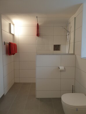 Dusche, Haartrockner, Handtücher
