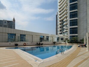 Outdoor pool, a rooftop pool
