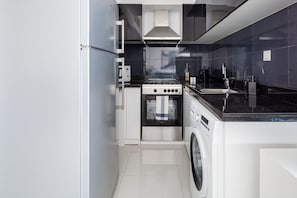 Microwave, oven, stovetop, coffee/tea maker