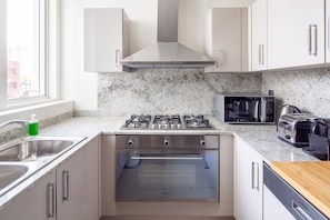 Microwave, oven, stovetop, dishwasher