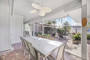 Outdoor dining - Unique Waterfront Home in Olde Marco | Pool/Deck (Marco Island)