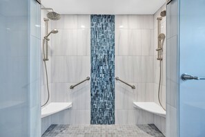 Combined shower/bathtub
