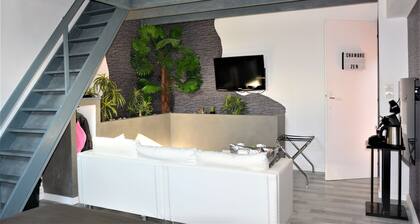 chambre zen avec mezzanine attenante