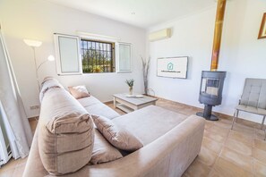 Televisión y chimenea 