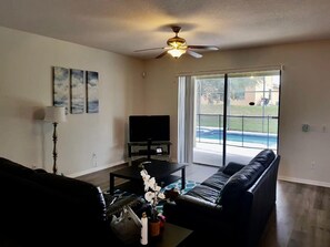 House, Multiple Beds, Private Pool | Living room | 42-inch flat-screen TV with cable channels, TV