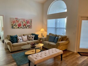 House, Multiple Beds, Pool Access, Pool View | Living room | 42-inch flat-screen TV with cable channels - Four Bedroom Pool Home - 143 FL - Vusa (Davenport)