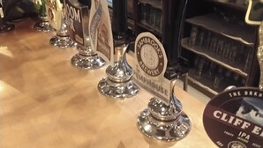 A bar with various beer taps, including brands like 'Sambrook's Brewery' and 'Cliff Edge IPA'. - kopuha Small Batch 
Not available at the moment (Tekapo)