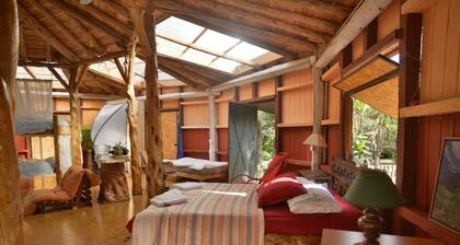 The EcoRoundhouse Cottage is a country retreat.