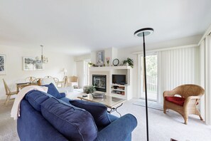 TV, fireplace, DVD player