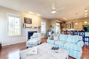 TV, fireplace, DVD player