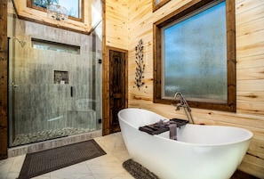 Bathtub, hair dryer, towels