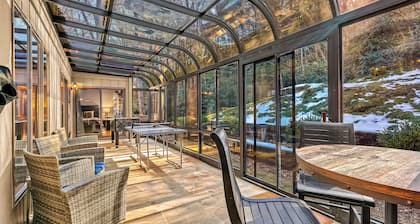 Single-story home in the woods with game room and gas fireplace